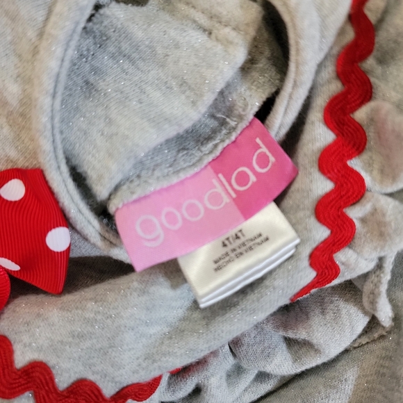 Christmas Good Lad Girls Toddler Gray Santa Dress with Red Accents Size 4t - Picture 6 of 7